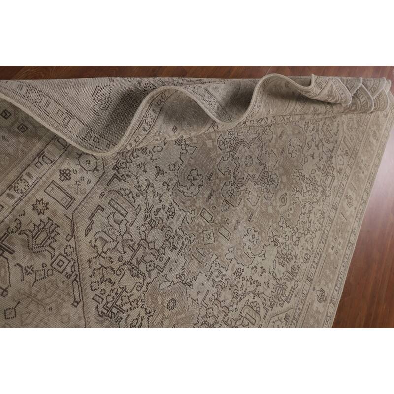 Distressed Tabriz Persian Vintage Rug Handmade Oriental Wool Carpet - 6'6"x 9'8"