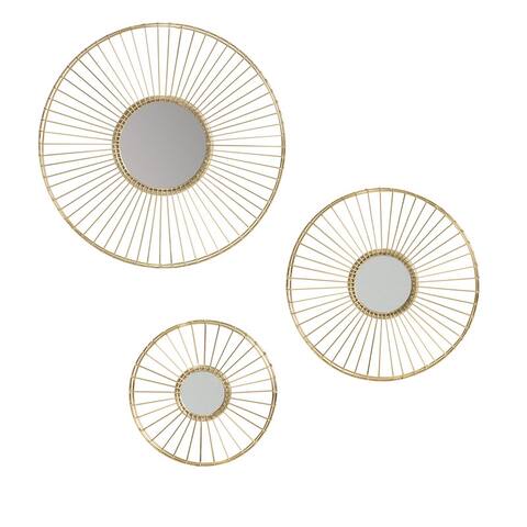 Ariston Gold Set of 3 Wall Mirror - 15in x 15in x 1in