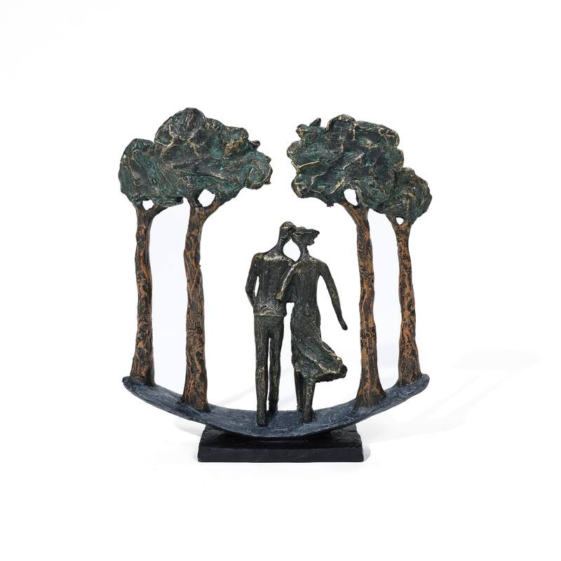 Resin Couple Love in the Park Statue Tabletop Decor