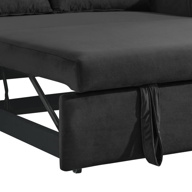 Multifunctional Pull-Out Sofa Bed, Convertible Sleeper Sofa Bed with Storage Bag, Upholstered Armsofa for Bedroom