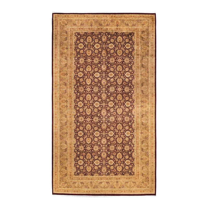 Overton Hand Knotted Wool Vintage Inspired Traditional Mogul Red Runner Rug