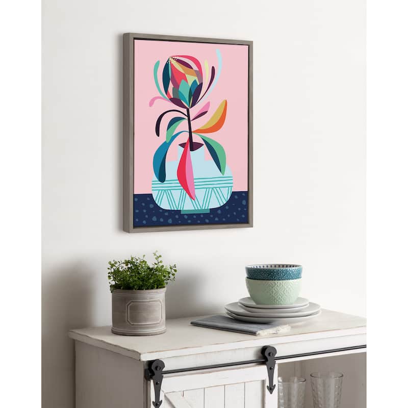 Kate and Laurel Sylvie Protea Canvas by Rachel Lee of My Dream Wall