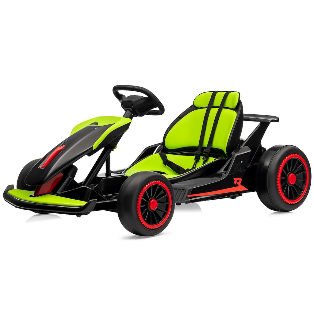 24V Electric Drift Go Kart for Kids 6-12 Best Gift, Green