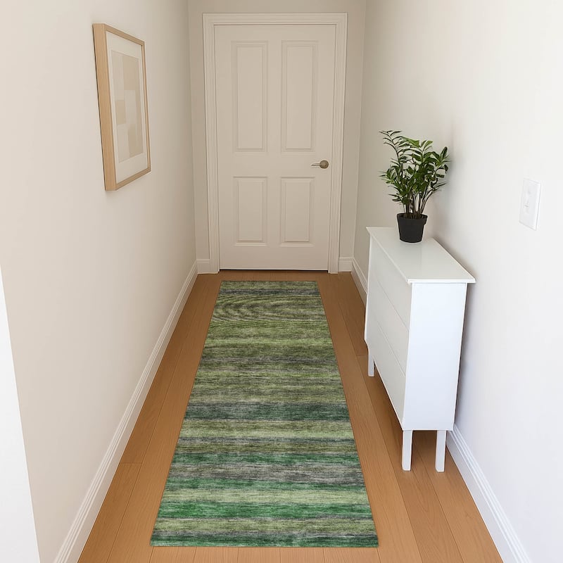 Premium Washable Super Soft Ombre Stripes Mayfield Rug - Aloe - 2'3" x 7'6"