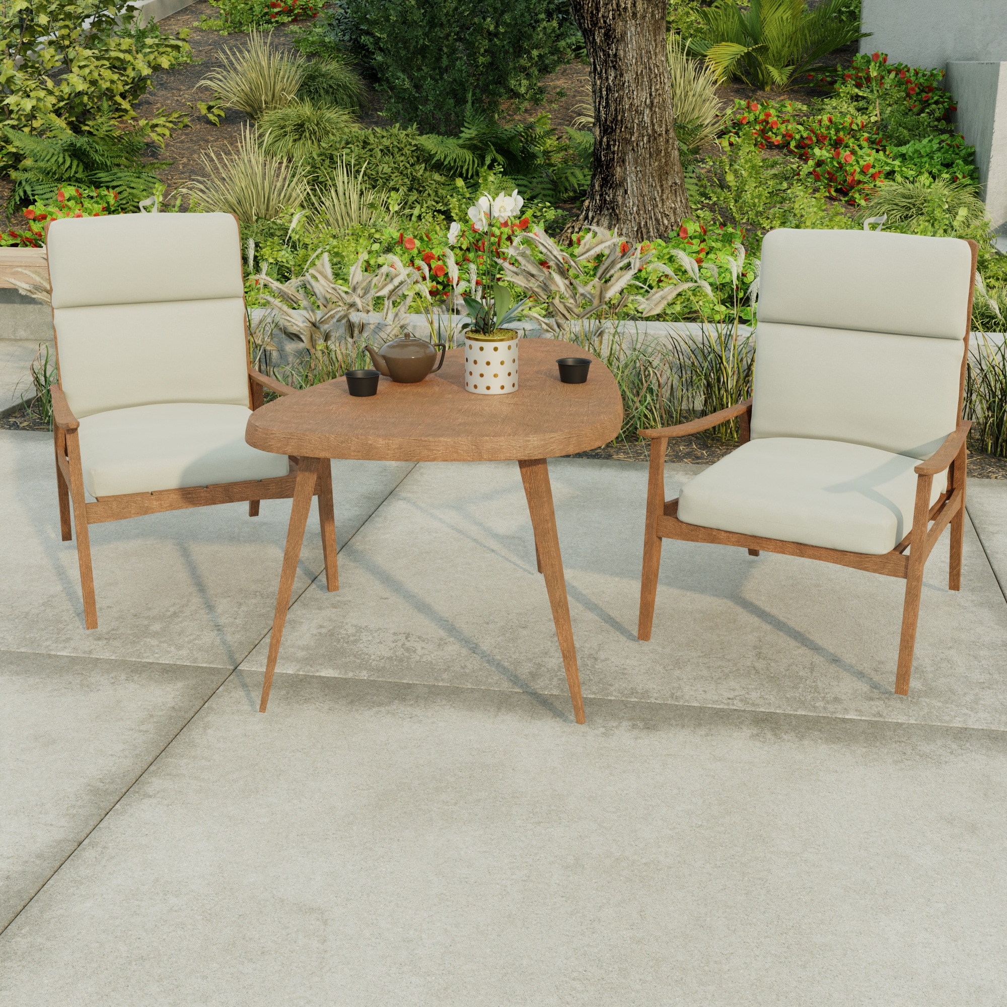 22" x 44" Gray Solid Outdoor Chair Cushion with Ties and Loop - 44'' L x 22'' W x 4'' H
