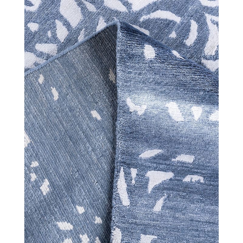 Modern One-of-a-Kind Hand-Knotted Area Rug - Gray, 9' 0" x 12' 1" - 9' 0" x 12' 1"