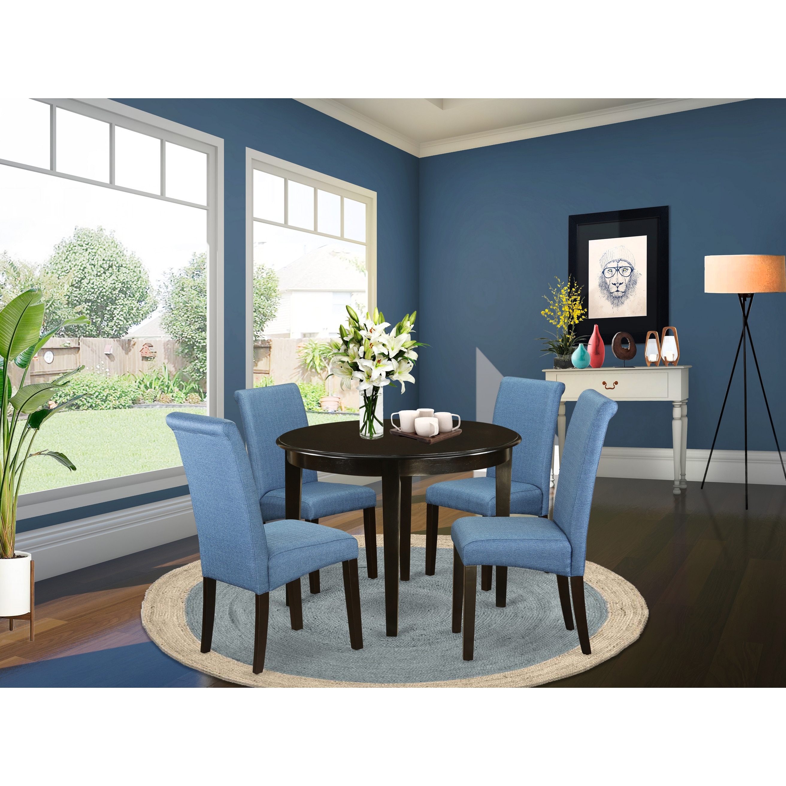 3pc Small Round Kitchen Table With Elegant Parson Chairs Number Of Chair Option Overstock 27864834