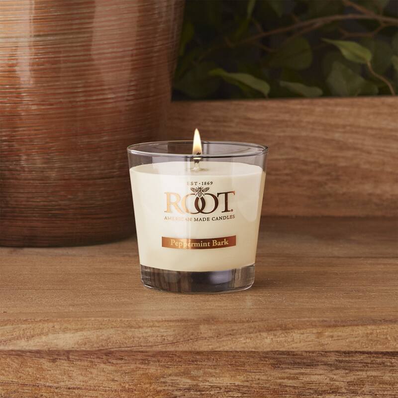 Root Candles Peppermint Bark 6.3 oz Small Veriglass Jar