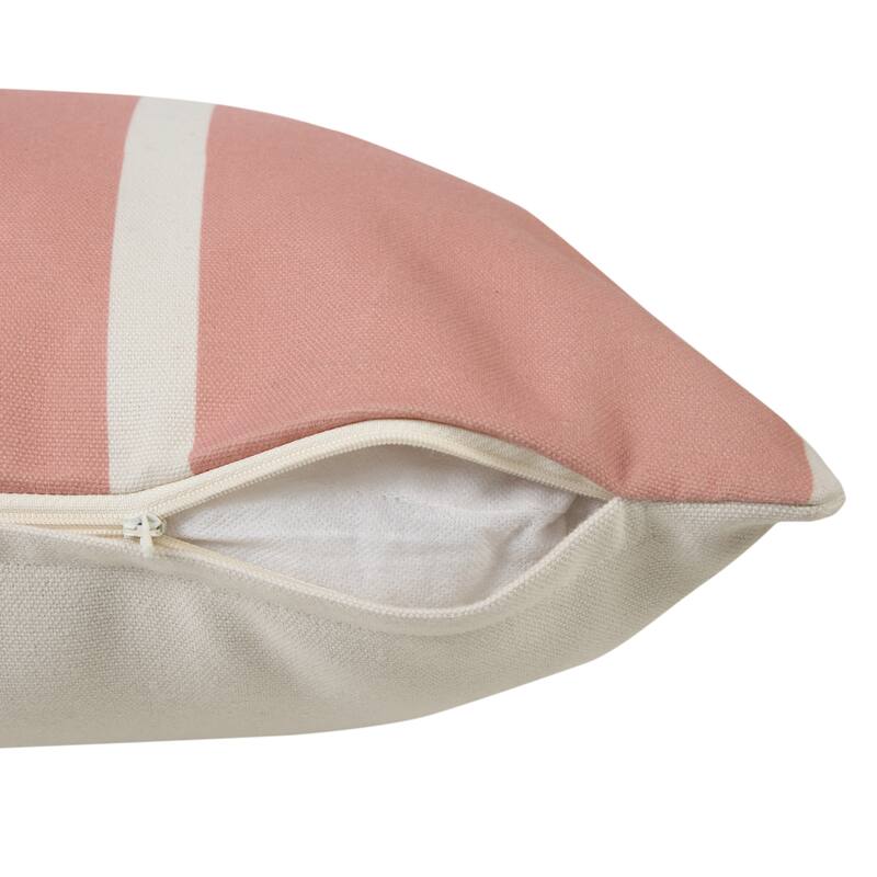 Sevita Vivan Contemporary Striped Pink/White Indoor/Outdoor Throw Pillow