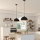 preview thumbnail 6 of 11, 2 Pack Industirial Black Pendant Light with Gold Interior Finish