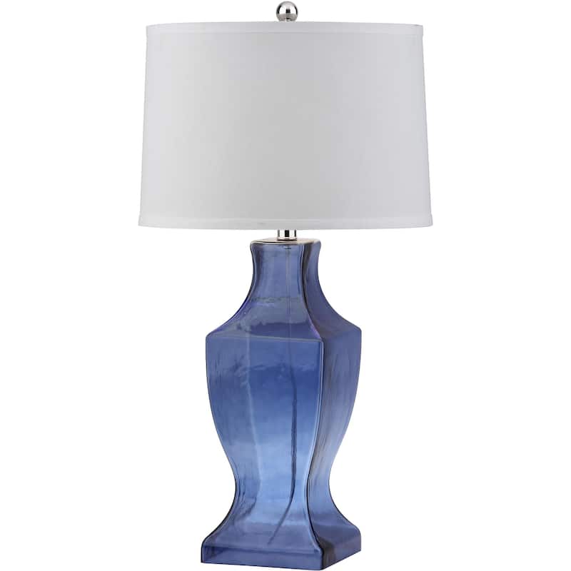 SAFAVIEH Lighting 29-inch Blue Glass Bottom Table Lamp (Set of 2) - 15"x15"x29"