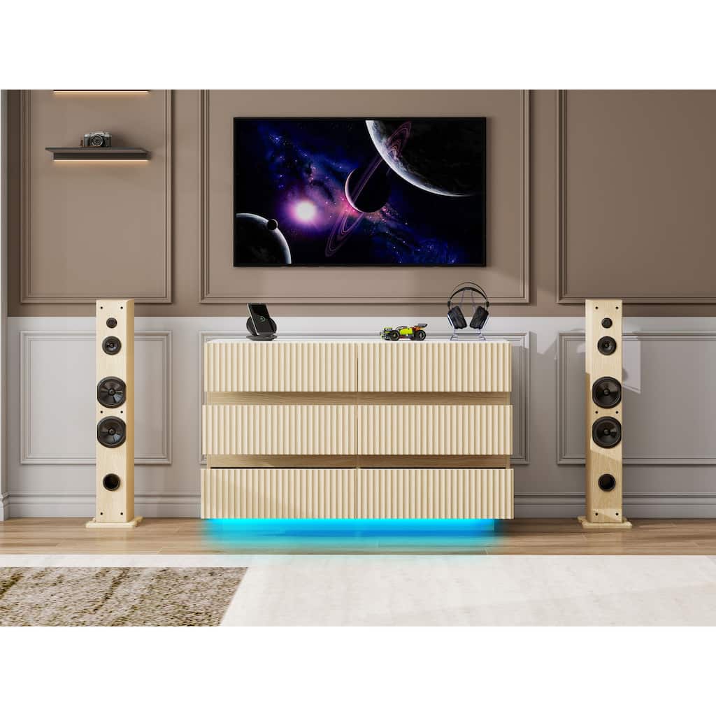 Modern Chest of 6 Drawers Dresser