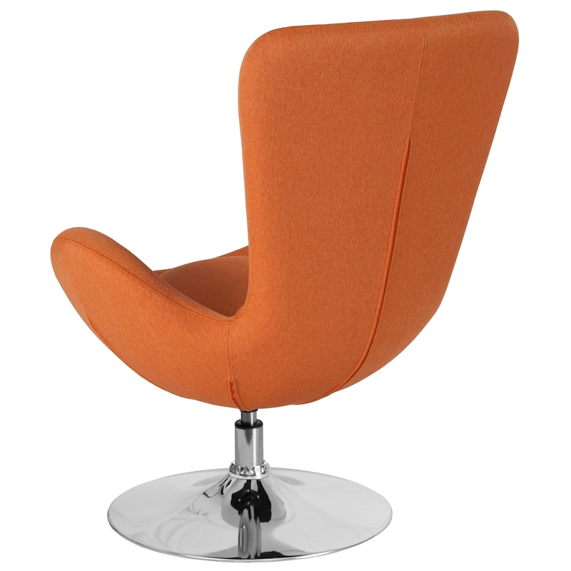 LeatherSoft Swivel Side Reception Chair with Bowed Seat