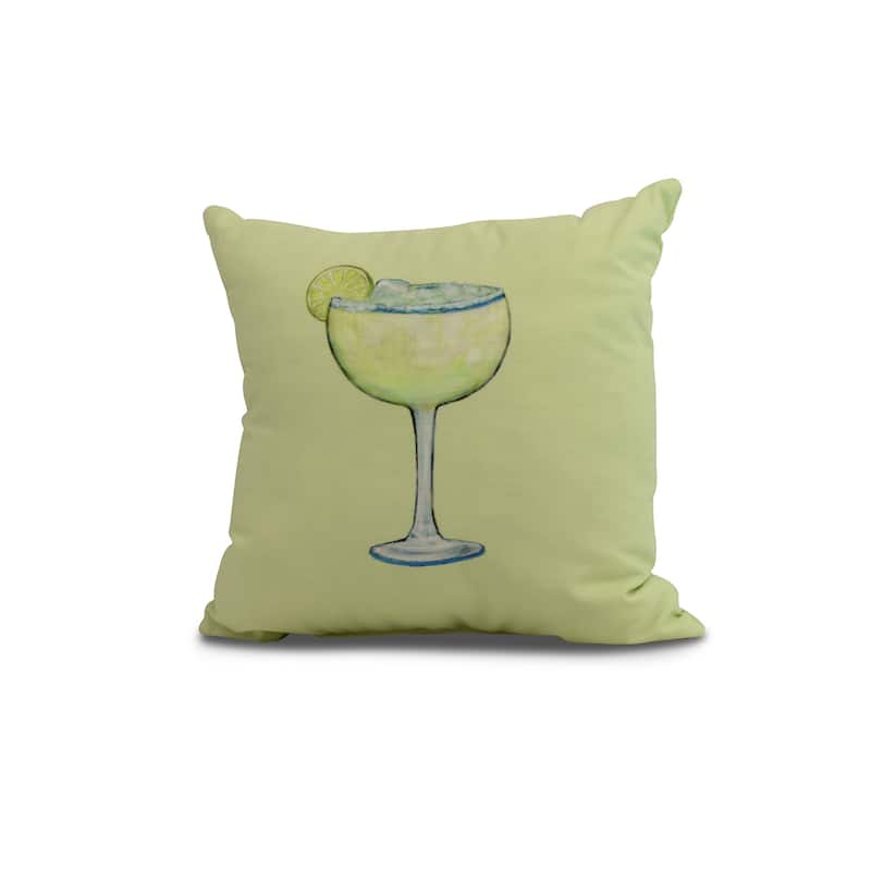 18 x 18 Inch Margarita Plain Geometric Print Outdoor Pillow - Green