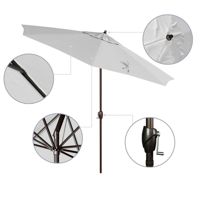 North Bend 9-foot Round Auto-tilt, Bronze Finish, Sunbrella Patio Umbrella by Havenside Home