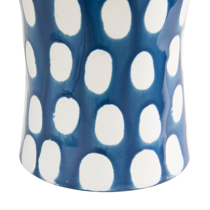 Ceramic Vase with Varying Patterns - Set of 3 Blue - Roche River Decor - 6"Wx6"Lx19"H