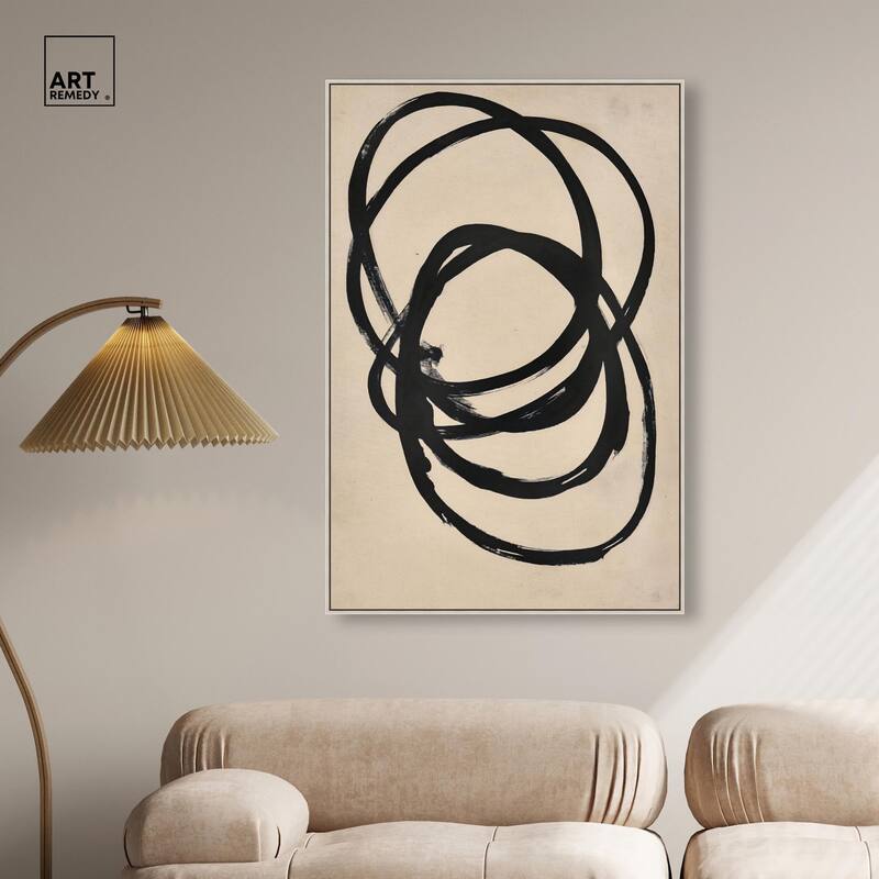 Beige Black II Canvas by Art Remedy