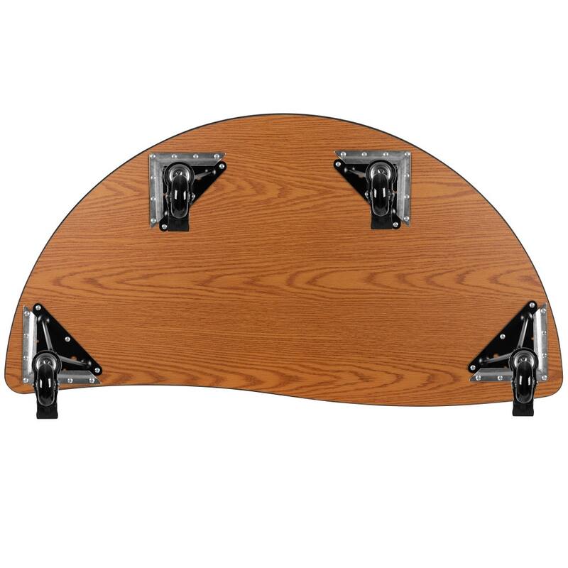 Mobile 47.5" Half Circle Wave Collaborative Grey Kids Adjustable Activity Table