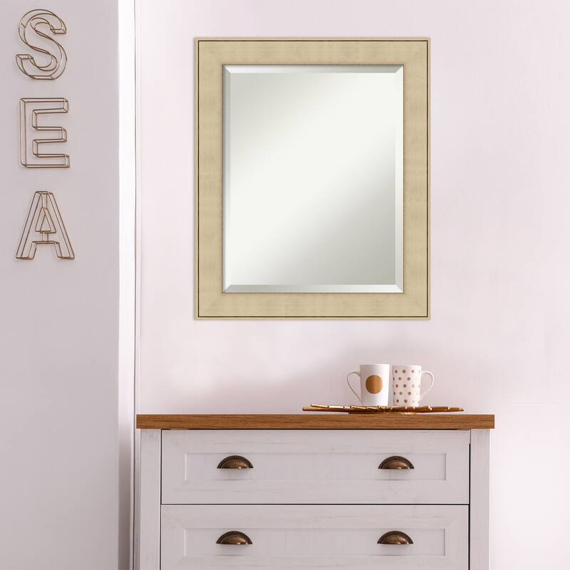 Beveled Bathroom Wall Mirror - Classic Honey Silver Frame - Classic Honey Silver