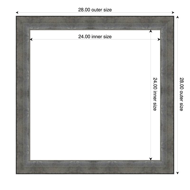 Amanti Art Forged Pewter Framed Dry Erase Magnetic Board - 28 x 28 in