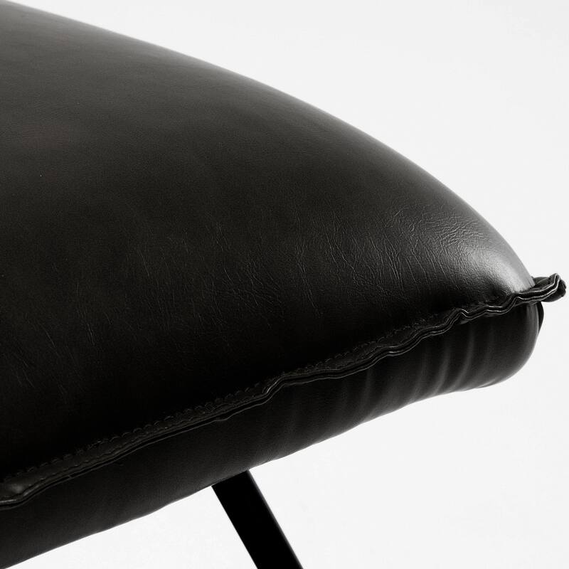 LUE BONA Mid Century Faux Leather Accent Chair With Adjustable Backrest - 31.5'' H X 22.2'' W X 23.6'' D