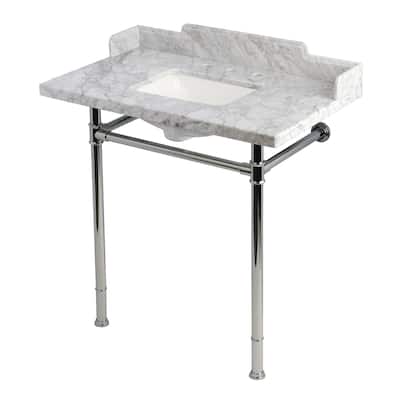 Kingston Brass KMS36227M.SQ Wesselman 36" Rectangular Marble and