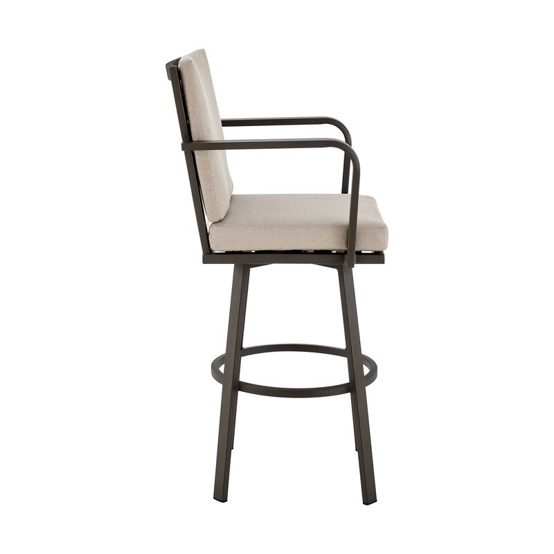Don Black or Brown All Weather Outdoor Patio Bar Height Swivel Stool