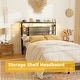 preview thumbnail 19 of 82, Headboards with Storage Shelves, Head Board with Power Outlet and LED Light for Bed Frame