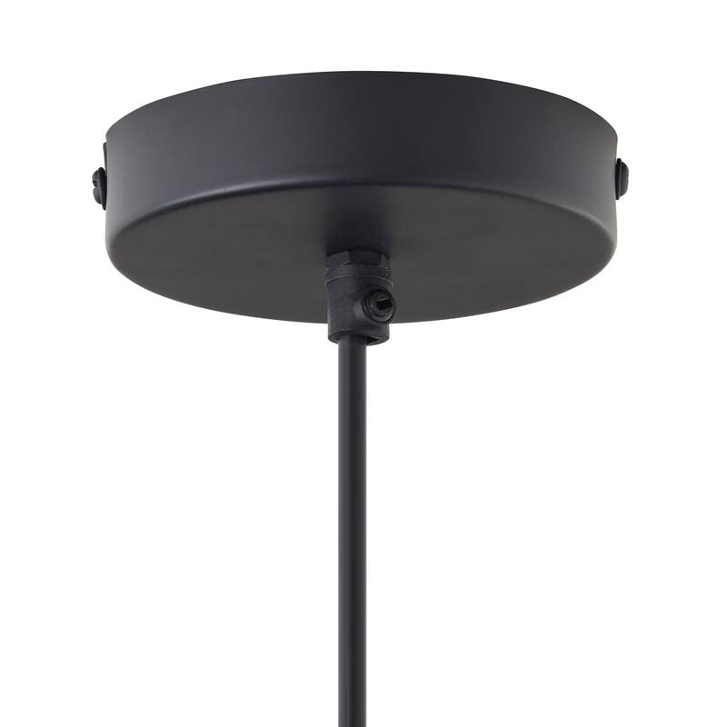 Beverly River of Goods Black Metal and Blue Hand-Blown Glass Globe 7-Inch Pendant Light with Adjustable Hanging Cord