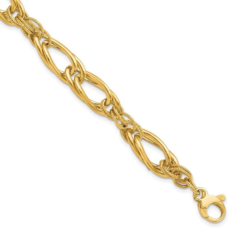 Curata 14k Polished Fancy Link Bracelet 8 Inch