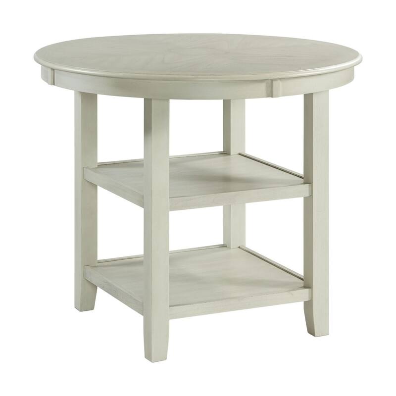 Counter Height Dining Table - 36" Round Table with Storage, Modern Dining Room Furniture - 42