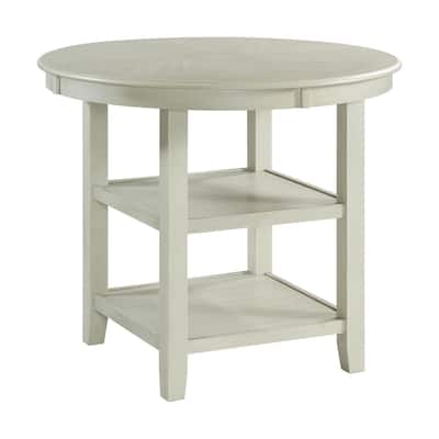 Counter Height Dining Table - 36" Round Table with Storage, Modern Dining Room Furniture - 42