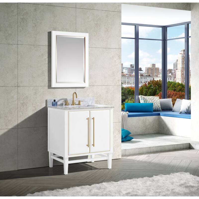 Avanity Mason 32" x 24" Framed Bathroom Mirror with Gold Trim