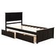 preview thumbnail 7 of 21, Twin Platform Storage Kids Bed with 2-Drawers, Solid Wood Frame, Drawers with Wheels for Easy Access, Easy Assembly, Espresso