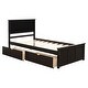 preview thumbnail 14 of 13, Twin Size Platform Bed with Two Wheeled Under-Bed Drawers , Solid Wood and MDF Construction