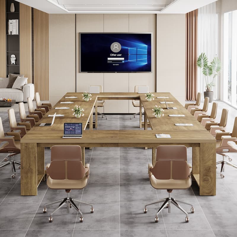 7 ft Conference Table for 6 to 8 People - 86.6" L x 27.6" W x 29.5" H