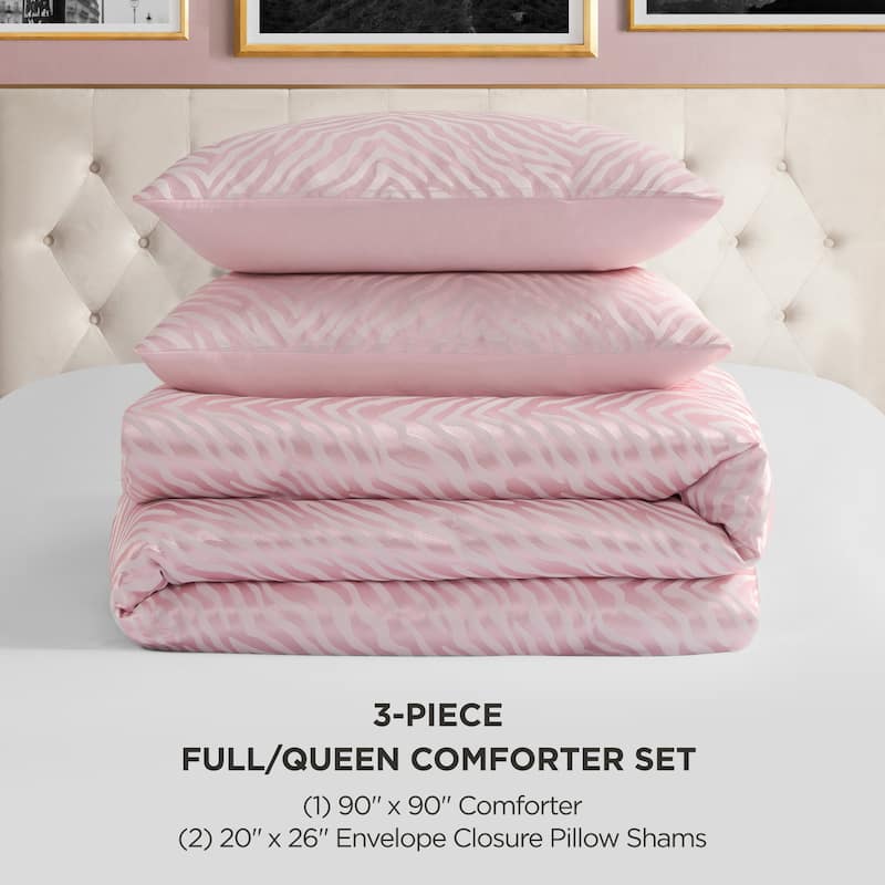 Juicy Couture Sparkle Zebra Jacquard Comforter Sets