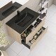 preview thumbnail 21 of 57, Floating Bathroom Vanity in Evita Oak with Integrated Quartz Sand Top