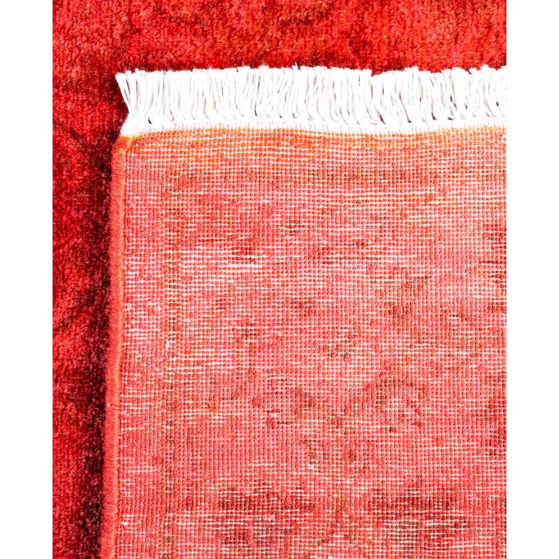 Overdyed One-of-a-Kind Hand-Knotted Area Rug - Red - 2' 6" x 13' 9"
