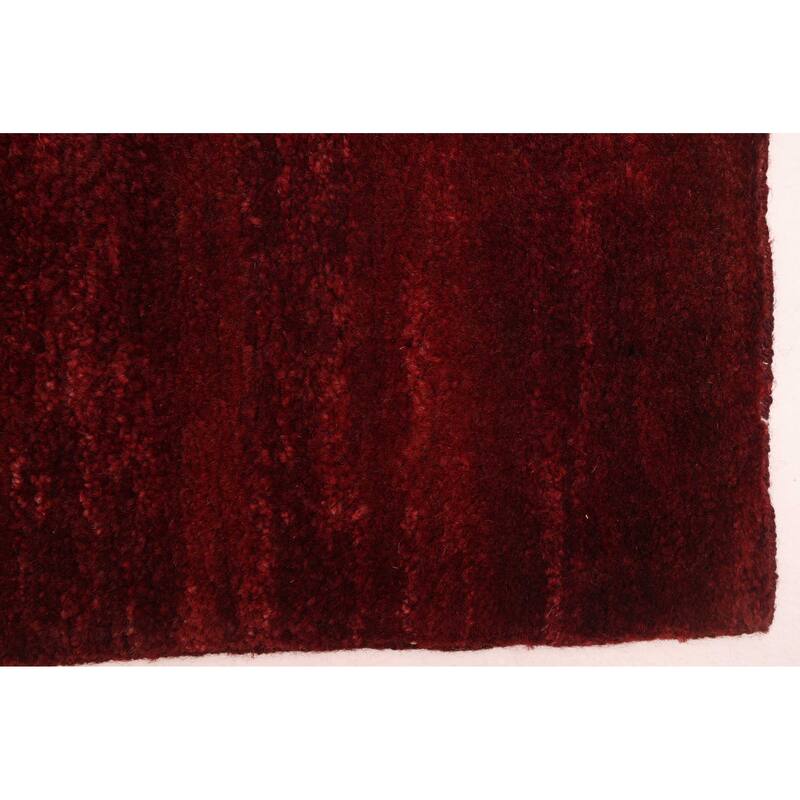 ECARPETGALLERY Hand-knotted Pak Finest Gabbeh Dark Red Wool Rug - 5'3 x 7'10