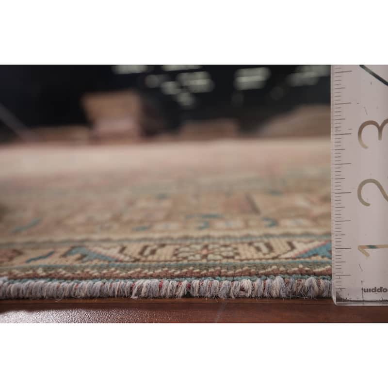 Pink Tabriz Persian Vintage Rug Hand-Knotted Traditional Wool Carpet - 6'9"x 9'8"