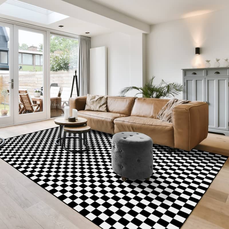 Gertmenian Crystal Print Soft Flat Pile Polyester Slip Resistant Washable Indoor Printed Area Rug Collection