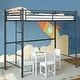 preview thumbnail 5 of 7, Gymax Twin Metal Loft Bed Frame w/ 2 Ladders Full-length Guardrail