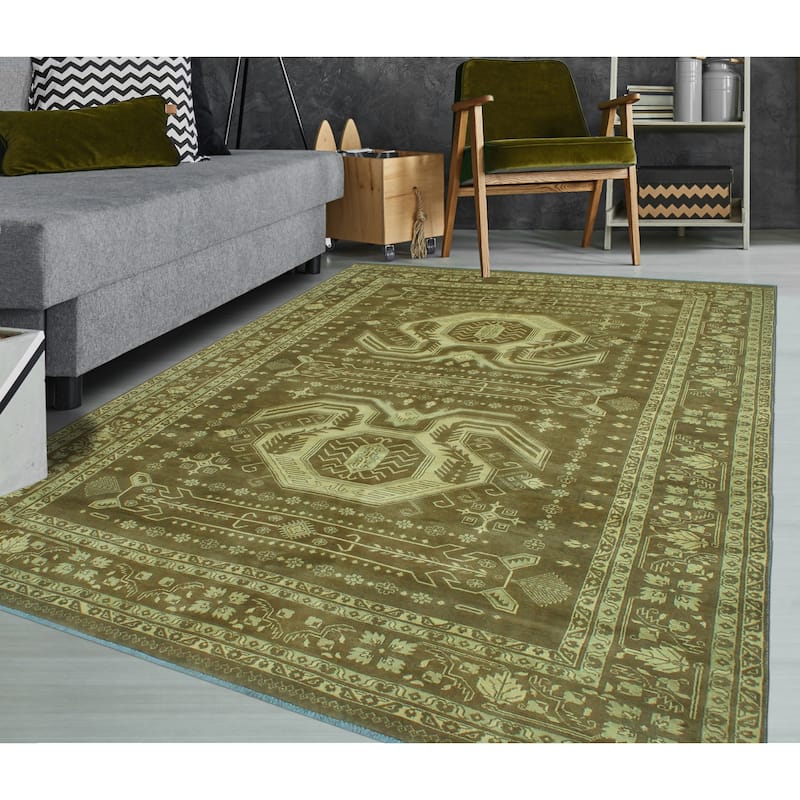 Sun Faded Distressed Anass Brown/Beige Rug - 6'0" x 9'3"