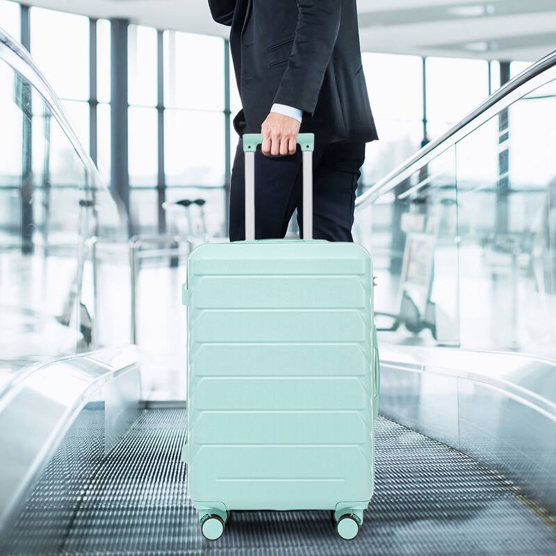 20"/24"/28" 3-Piece, Modern Luggage Sets with Retractable Handle and Combination Lock, for Boarding Travel, Mint Green