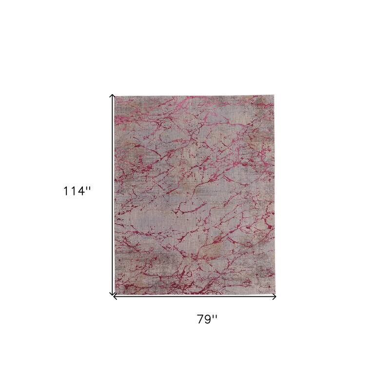 HomeRoots Abstract Casual Rectangle Area Rug - 114.00 in. x 79.00 in. x 0.09 in.