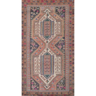 Hamedan Vintage Persian Area Rug Handmade Wool Carpet - 5'0" x 9'9"
