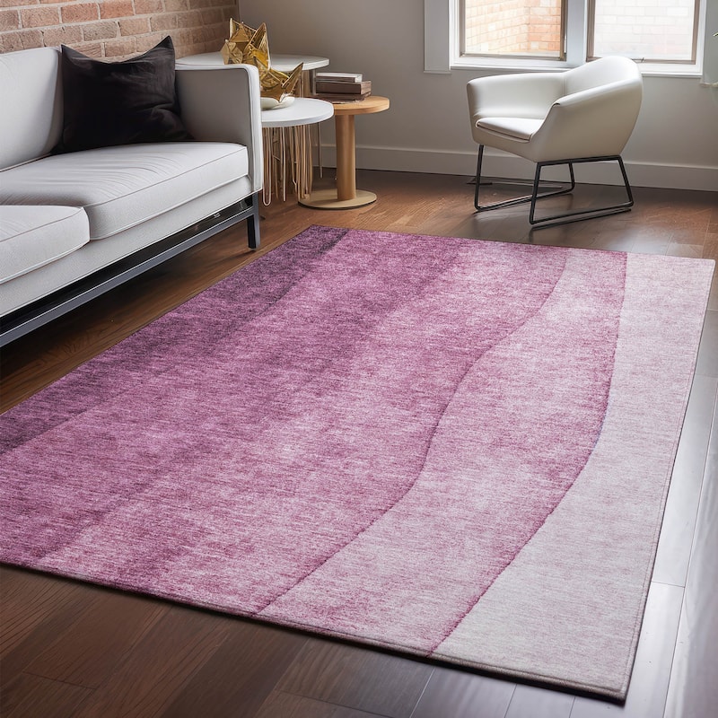 Premium Washable Super Soft Ombre Stripes Mayfield Rug - Merlot - 8' x 10' - Rectangle