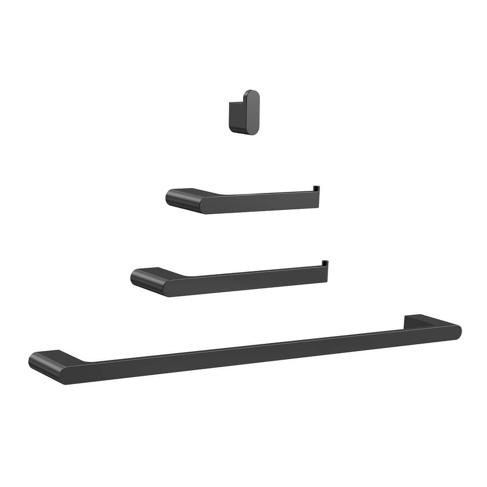 GRANDJOY 4-Piece Towel Rack for Bathroom Towel Bars Hardware Set in Stainless Steel