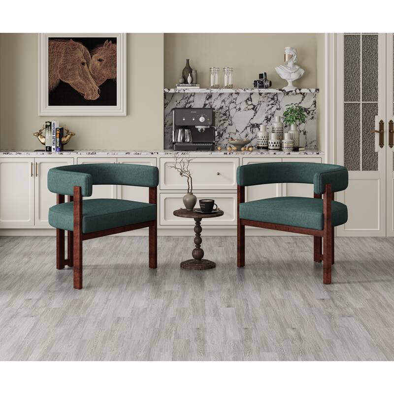 Chenille Barrel Chair Set Set of 2